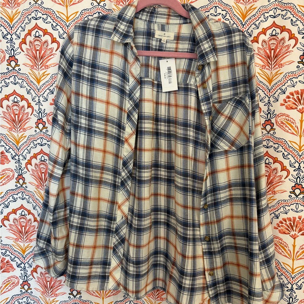 Plaid Button-Up Shirt